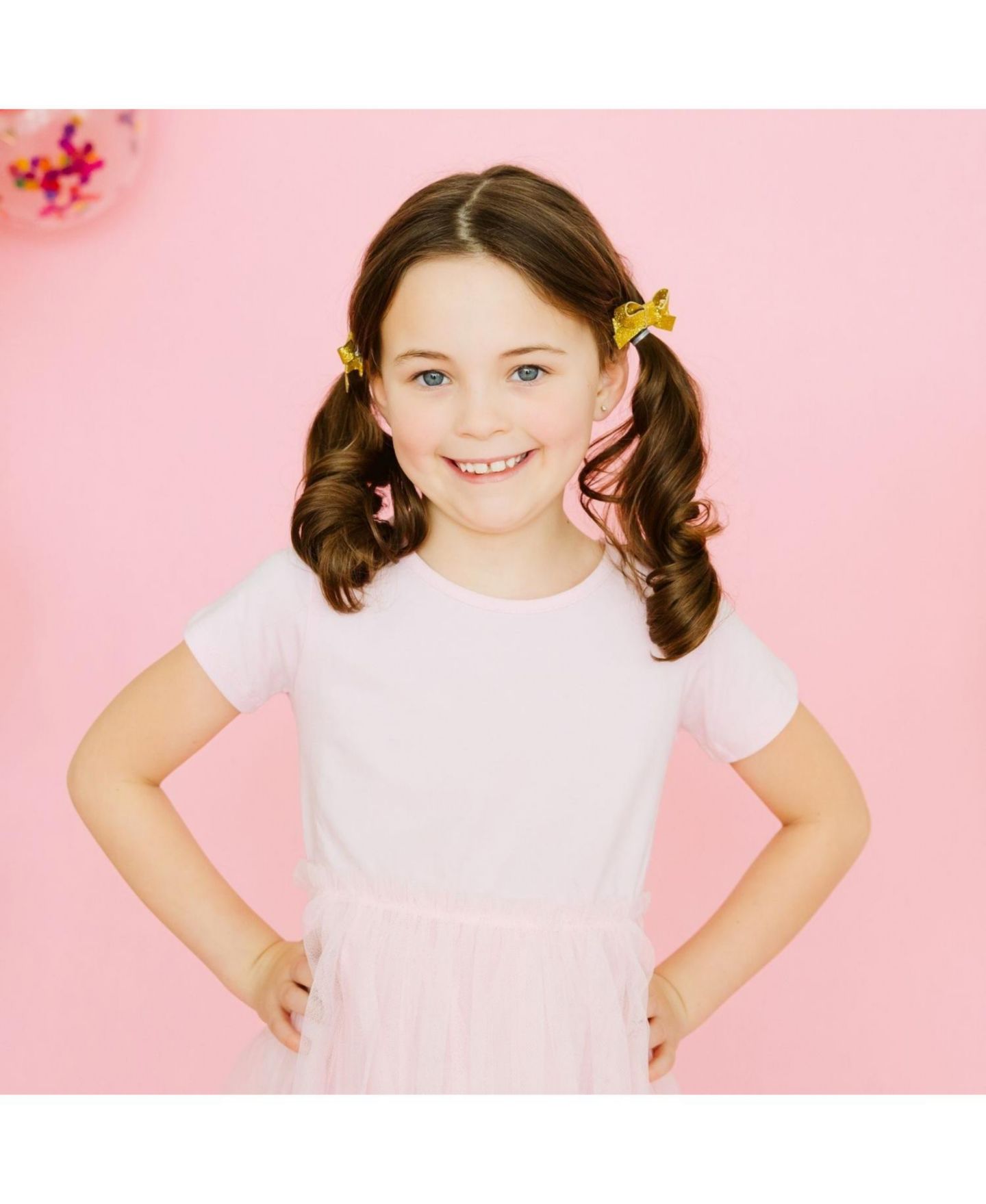 Аксессуары для волос Sweet Wink Gold Sparkle Bow Clip Set для девочек, цвет: Золотой — фото 4