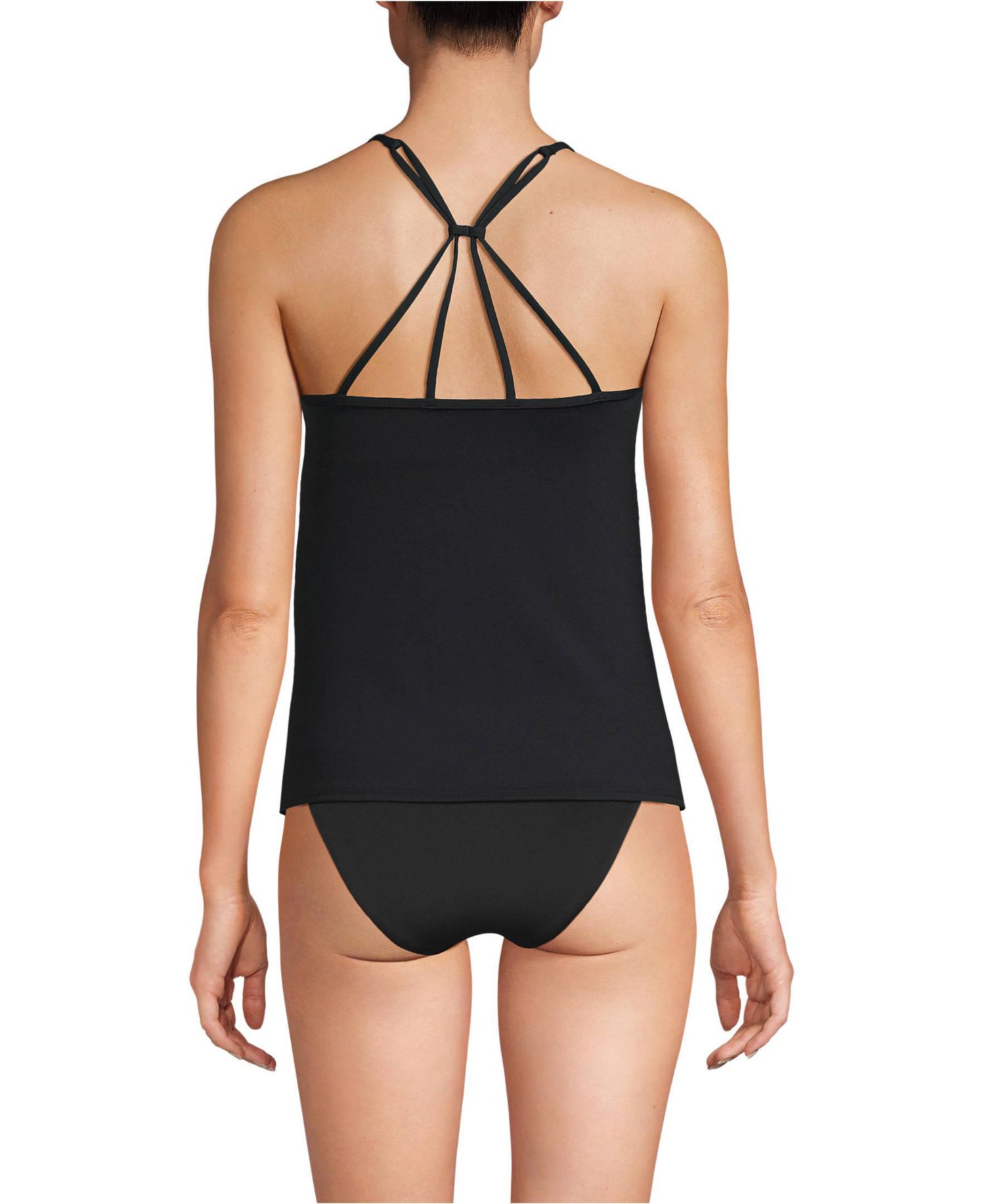 Women's Long Torso Tugless QuickDry Adjustable Strappy Back Tankini Top