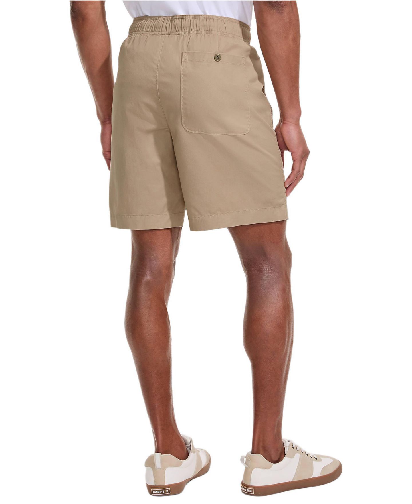 Мужские шорты Lands' End 7" Lightweight Twill Pull On Deck Short, цвет: Пустынный рыжевато-коричневый — фото 2
