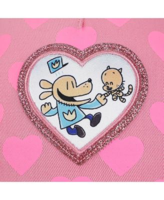 Girls Glitter Heart Youth Pink Traditional Adjustable Hat