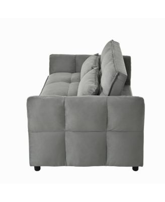 3-in-1 Velvet Pull Out Sleeper Sofa Bed with Adjustable Backrest