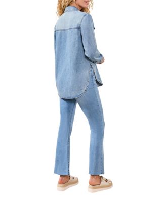 Women's Classic Denim Roll-Up Sleeves Shirt