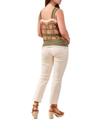 Women's Wide-Strap Crochet Sweater