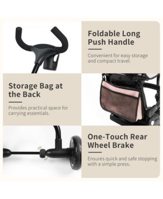 8-in-1 Kids Tricycle with Adjustable Push Handle, Canopy and Storage