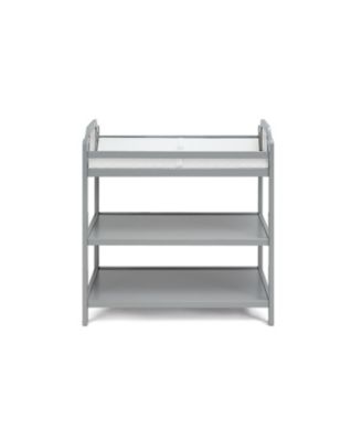 Modern Changing Table Graystone Finish with Two Shelves and 4 Side Safety Rails for Nursery