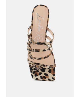 Womens Times Up Diamante Buckle Mid Heel Sandals