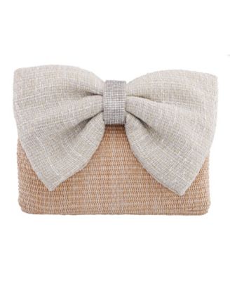 Tula Straw Bow Small Satchel Handbag