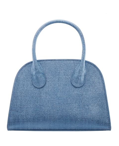 Женская сумка Nina Yorke Metallic Small Satchel Handbag, цвет: Светлый джинсовый