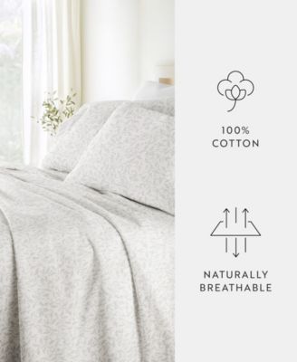 Long Staple 300-Thread Count Cotton Pattern 4-Pc. Sheet Set, King