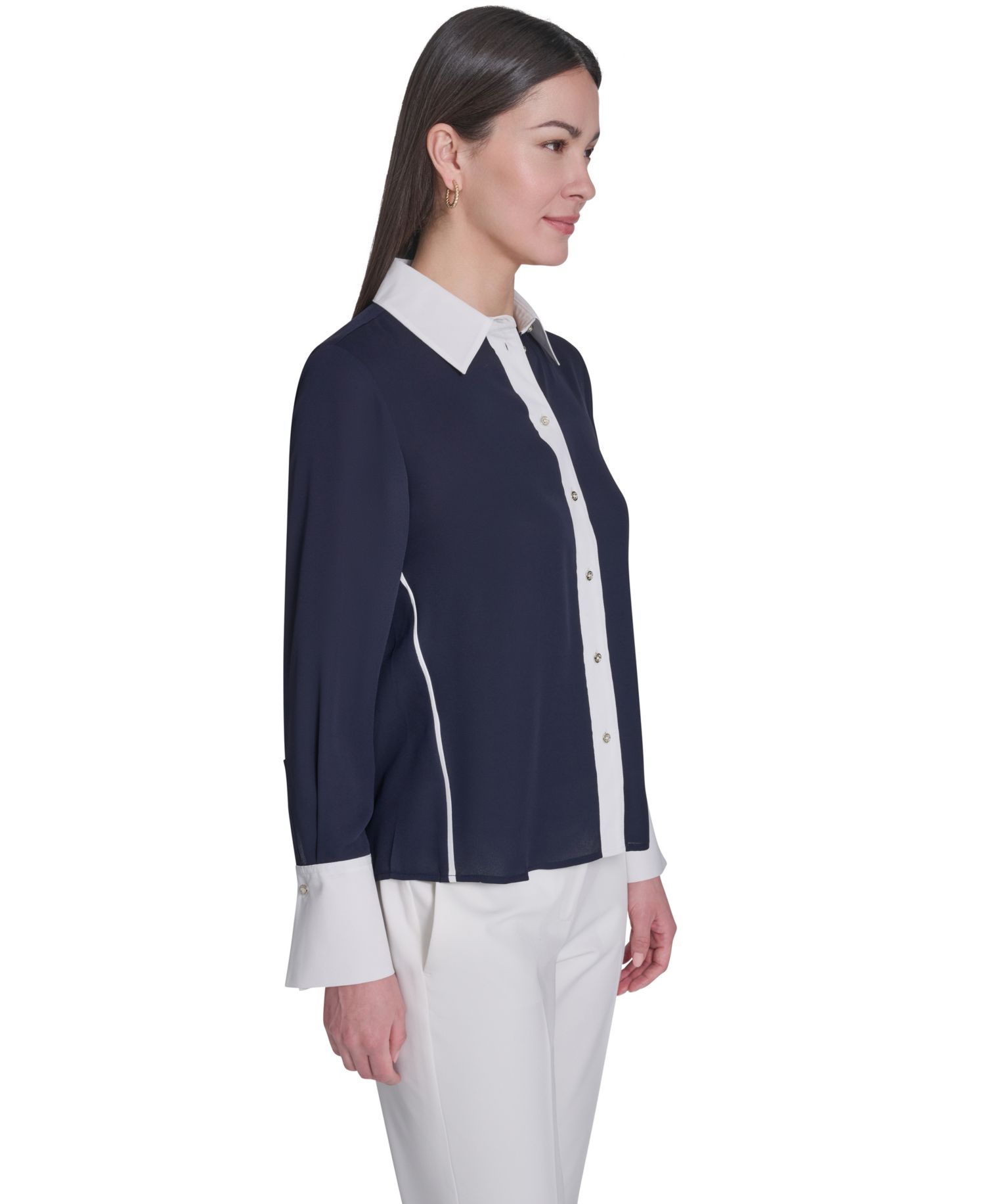 Women's Slim-Fit Button-Up Top