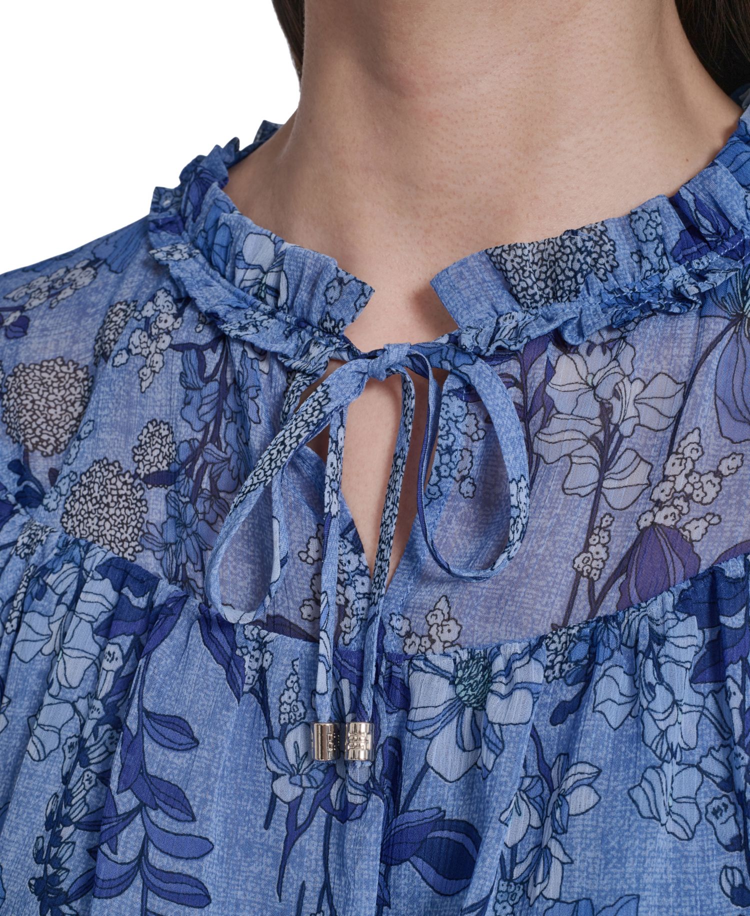 Women's Floral Peplum Flutter-Sleeve Blouse