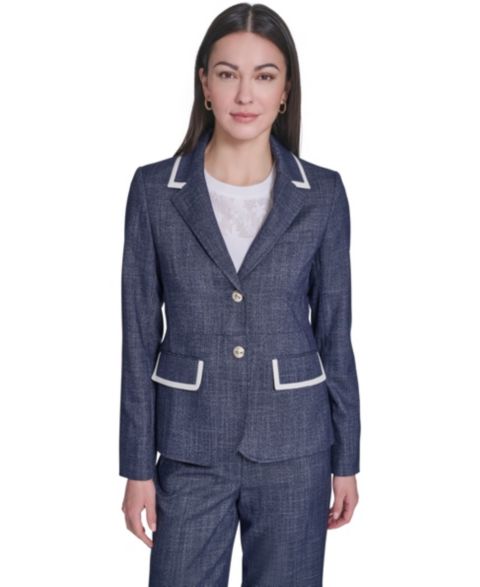 Женские пиджаки Tommy Hilfiger Crosshatch Notch Collar Blazer