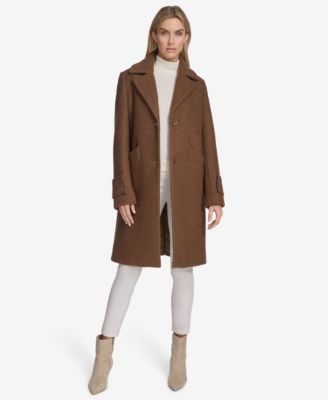 Regine Sb Women's Soft Wool Boucle Coat With Back Vent