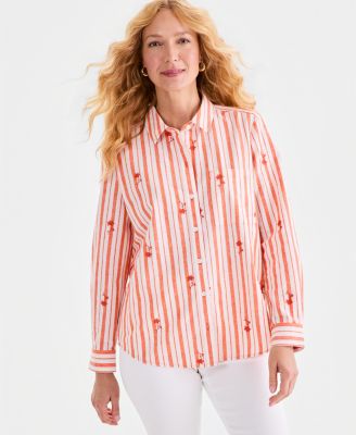 Women's Embroidered Stripe Perfect Shirt