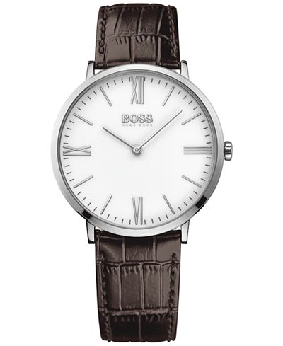 BOSS Hugo Boss Men's Jackson Brown Leather Strap Watch 40mm 1513373