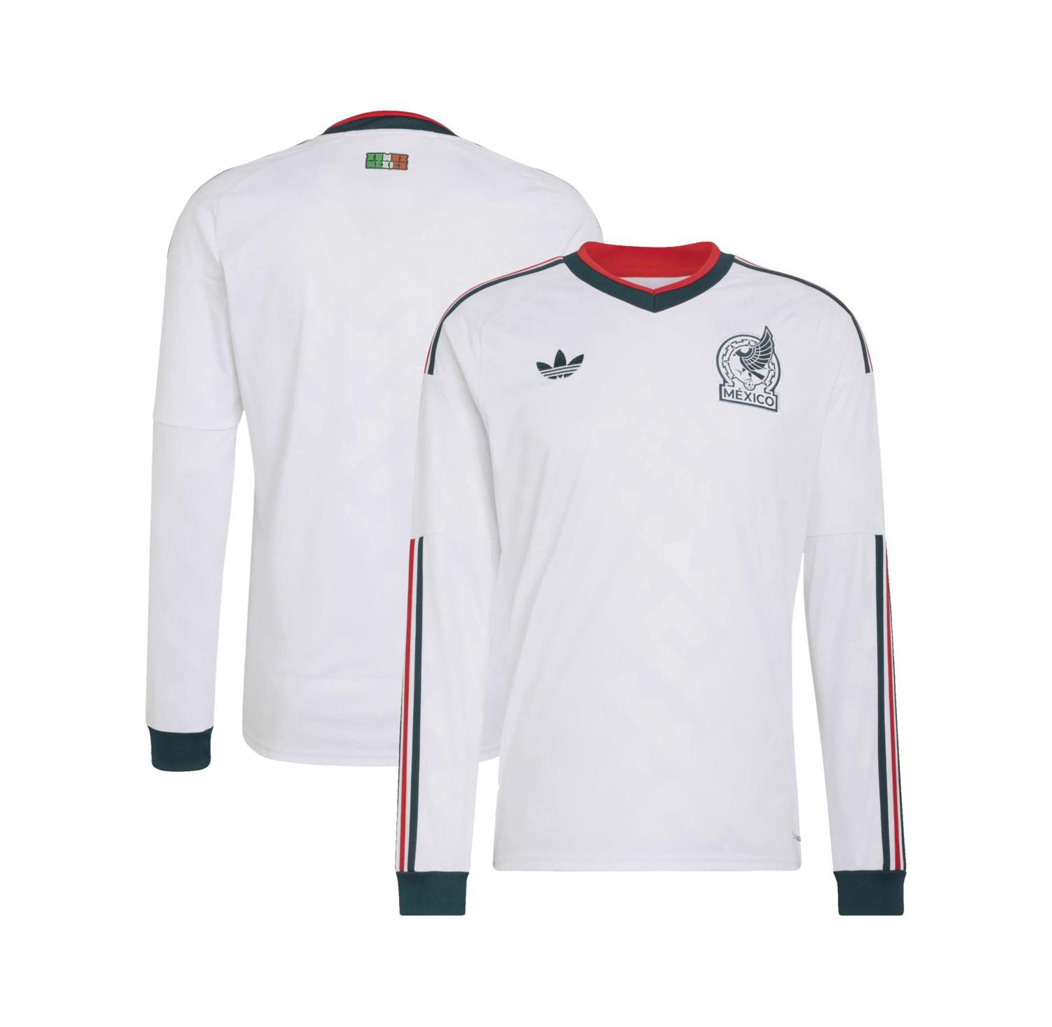 Men's White Mexico National Team FIFA X World Cup 2026 Away Replica Long Sleeve Jersey