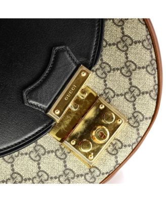 Medium Padlock Saddle Shoulder Bag GG Coated Canvas and Leather