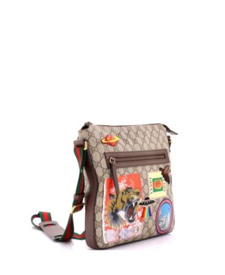 Medium Courrier Zip Messenger GG Coated Canvas with Applique