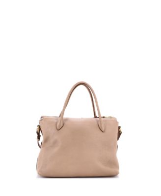 Medium Dual Strap Zip Tote Vitello Daino