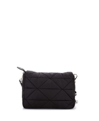 Padded Flap Shoulder Bag Quilted Tessuto