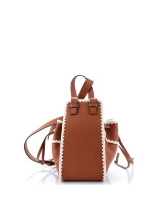 Small Hammock Bag Leather with Crochet Detail