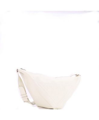 Large Triangle Logo Zip Messenger Leather