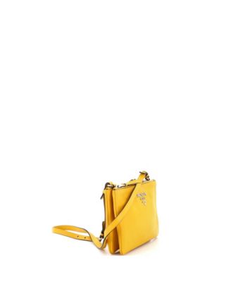 Small Double Zip Crossbody Bag Vitello Daino