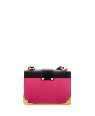 Small Cahier Crossbody Bag Leather and Saffiano Leather