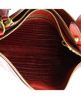 Small Double Zip Crossbody Bag Vitello Daino