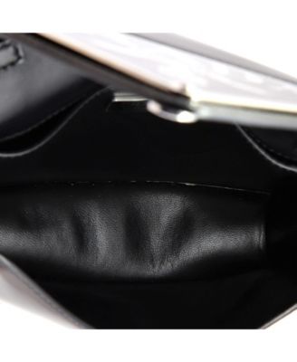 Small Maxi Triangle Logo Chain Flap Bag Brushed Leather