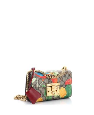 Small Padlock Shoulder Bag Tian Print GG Coated Canvas