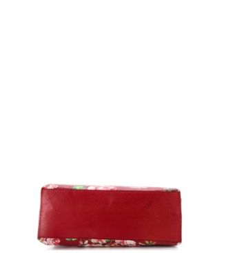Small Bamboo Daily Top Handle Bag Blooms Print Leather