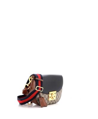 Medium Padlock Saddle Shoulder Bag GG Coated Canvas and Leather
