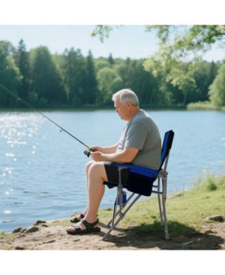Portable Folding Oxford Cloth Camping Chair with Cup Holder and Side Pocket