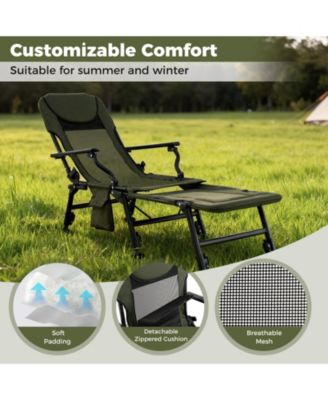 Oversized Foldable Fishing Chair with Detachable Footrest