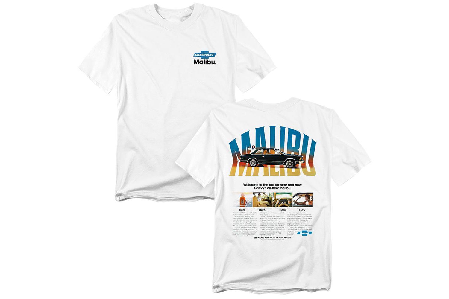 Men's Chevrolet Malibu Ad Front Back T-Shirt