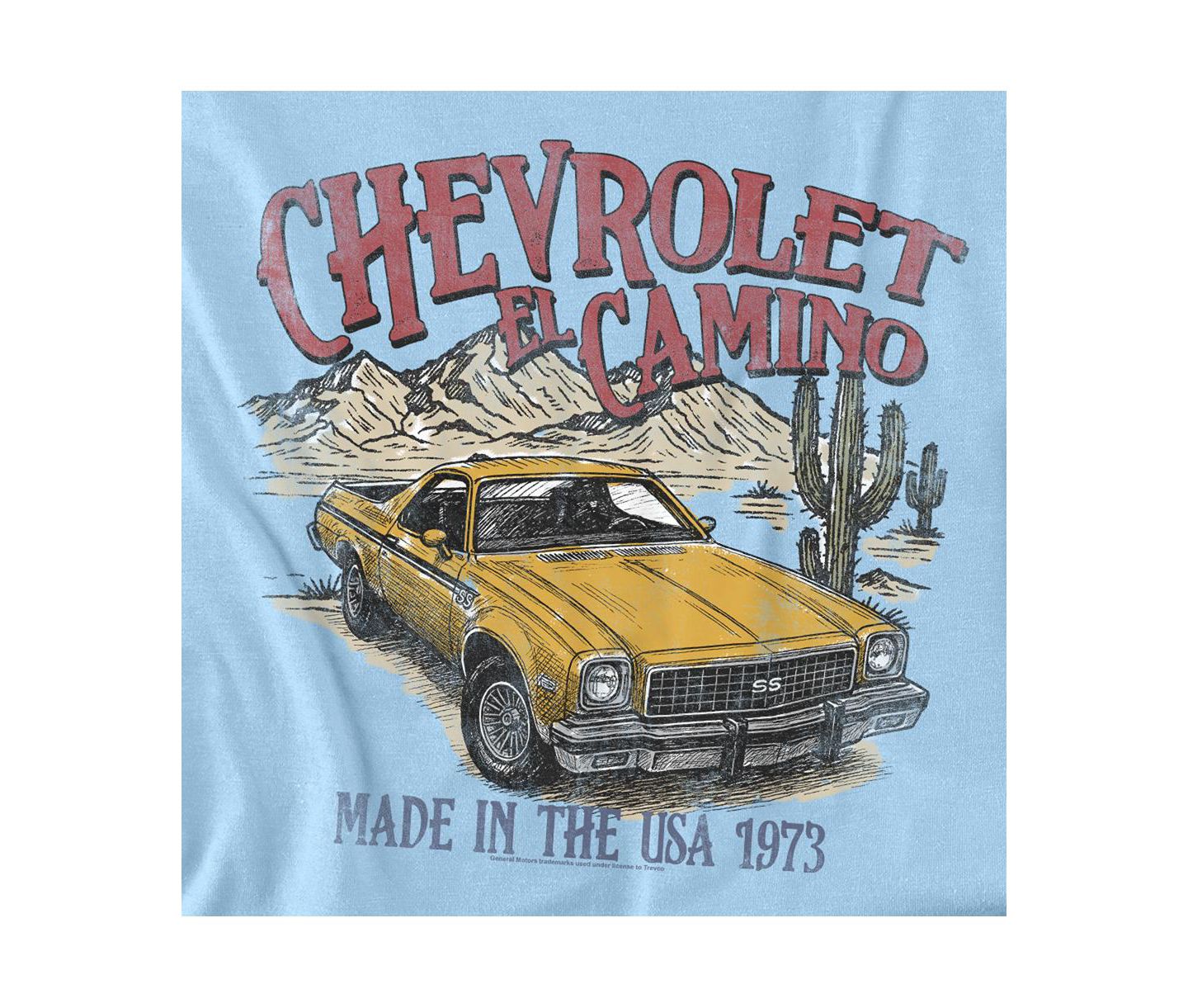 Мужская футболка Corvette Chevrolet El Camino Desert, цвет: Светлый синий — фото 2