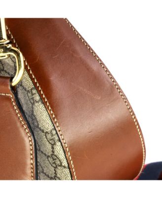 Medium Padlock Saddle Shoulder Bag GG Coated Canvas and Leather