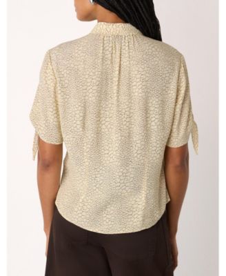 Women's Dashed Marks Tie Sleeve Shirt