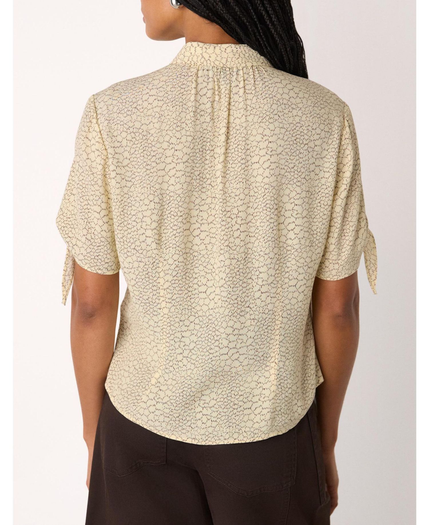 Women's Dashed Marks Tie Sleeve Shirt