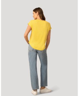 Women's Braided Trim Crinkle Tee