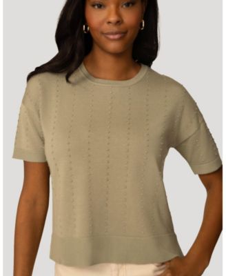 Women's Textured Short Sleeve Sweater