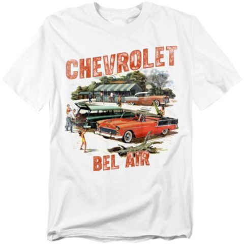 Мужская футболка Corvette Chevrolet Bel Air Watercolour, цвет: Белый