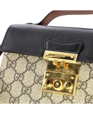 Mini Padlock Top Handle Bag GG Coated Canvas and Leather