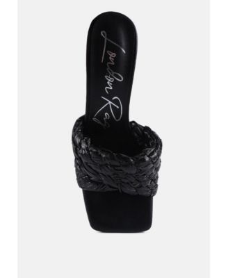 Womens Pout Pro Braided Raffia Block Sandals