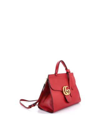 Small GG Marmont Top Handle Bag Leather