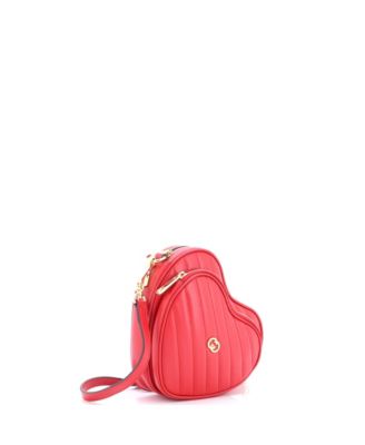 Mini Interlocking G Heart Shoulder Bag Diagonal Quilted Leather