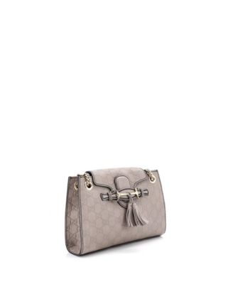 Small Emily Chain Flap Shoulder Bag Guccissima Leather
