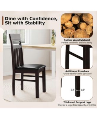 Dining Chairs Set of 4 PU Leather Farmhouse Side Chairs for Kitchen Living Room