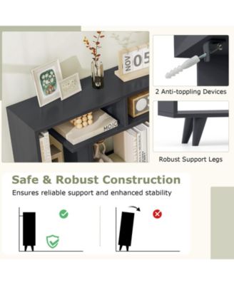 Geometric Storage Bookcase with Shelves and Anti Tipping Kit